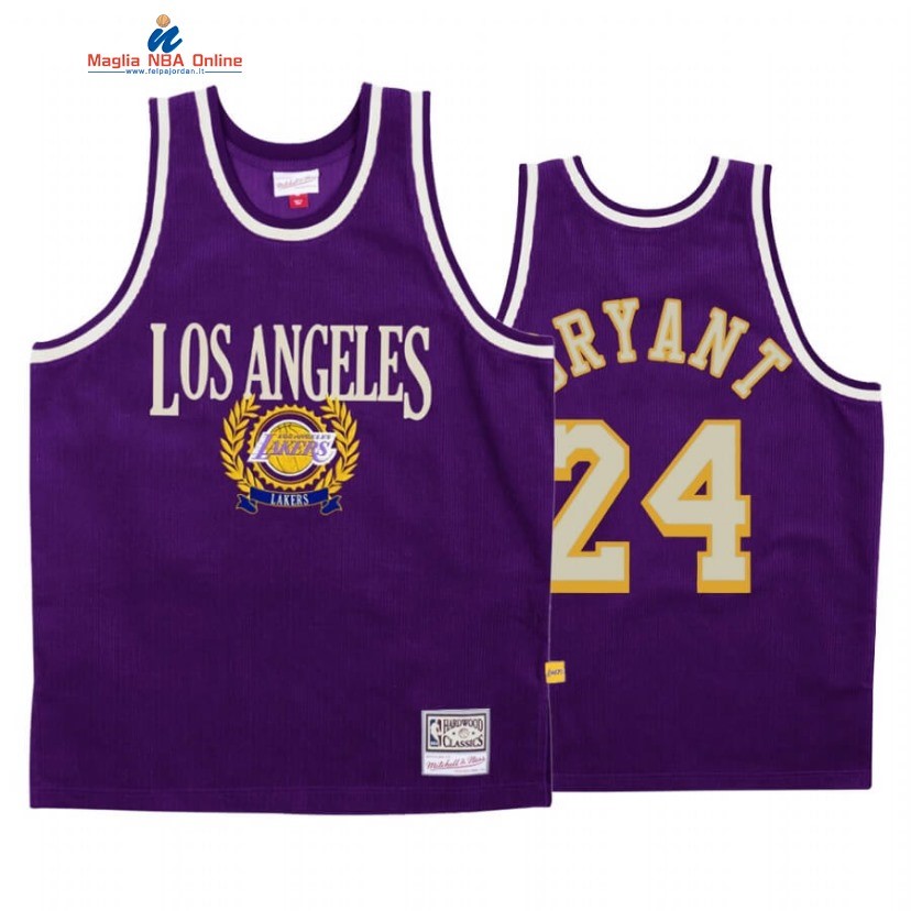 Maglia NBA Los Angeles Lakers #24 Kobe Bryant Porpora Hardwood Classics Acquista