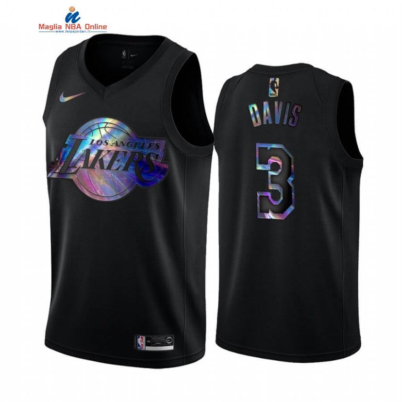 Maglia NBA Los Angeles Lakers #3 Anthony Davis Nero Hardwood Classics 2020 Acquista