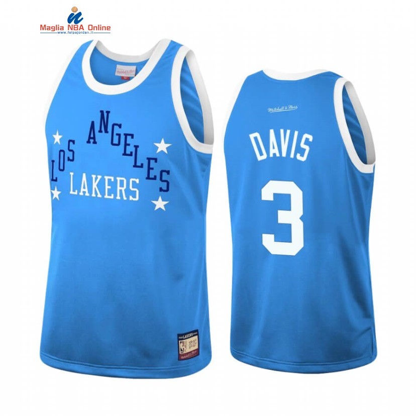 Maglia NBA Los Angeles Lakers #3 Anthony Davis Team Heritage Blu Throwback 1959-60 Acquista