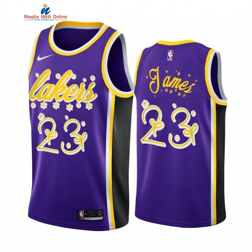 Maglia NBA Los Angeles Lakers 2020 Natale #23 LeBron James Porpora Acquista