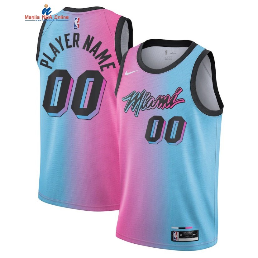 Maglia NBA Miami Heat #00 Personalizzate Blu Rosa Città 2020-21 Acquista