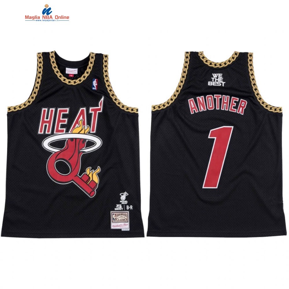 Maglia NBA Miami Heat #1 Another X DJ Khaled Nero Hardwood Classics Acquista