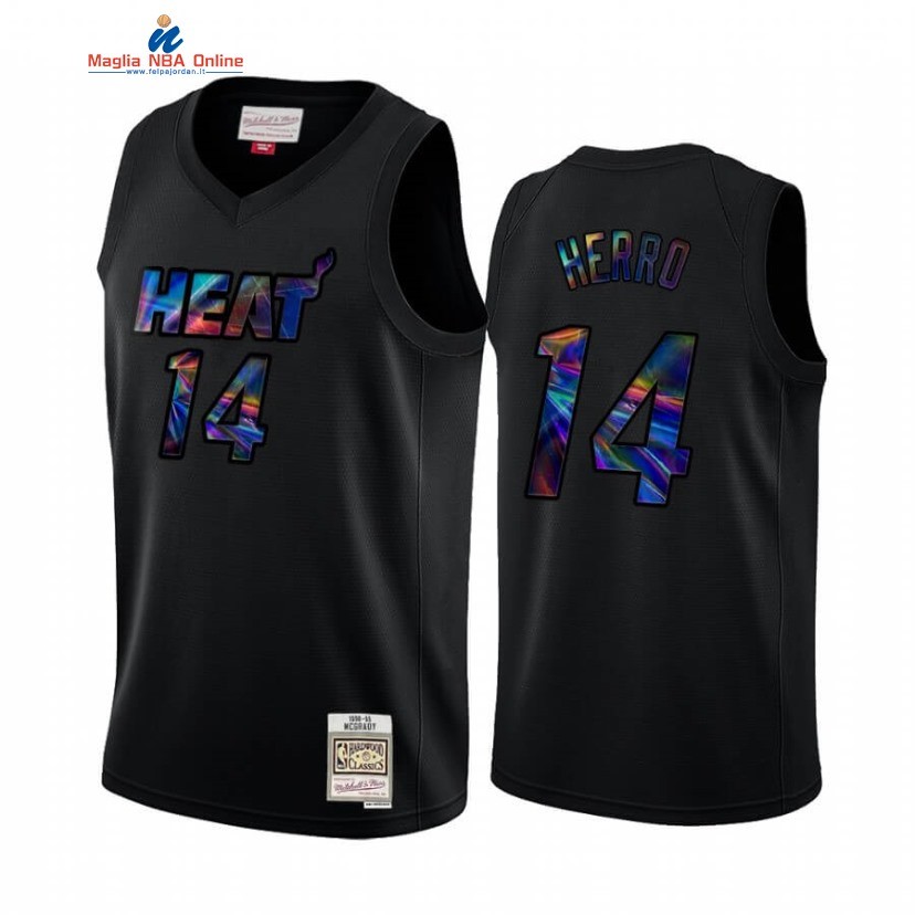 Maglia NBA Miami Heat #14 Tyler Herro Nero Hardwood Classics 2020 Acquista