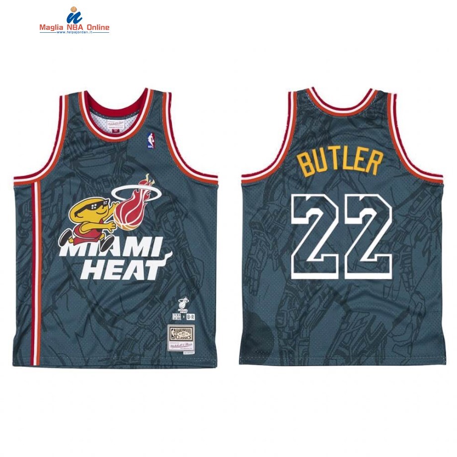 Maglia NBA Miami Heat #22 Jimmy Butler X BR Remix Verde Hardwood Classics Acquista