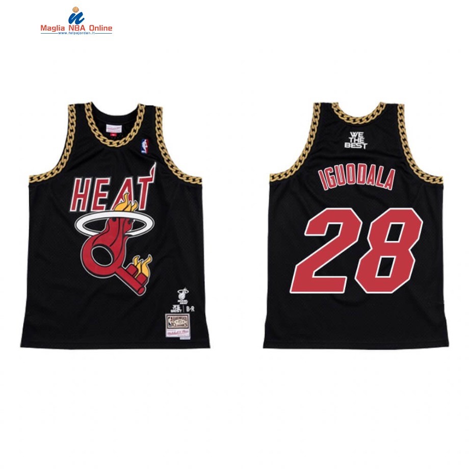 Maglia NBA Miami Heat #28 Andre Iguodala X DJ Khaled Nero Hardwood Classics Acquista