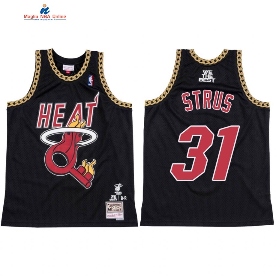 Maglia NBA Miami Heat #31 Max Strus X DJ Khaled Nero Hardwood Classics Acquista