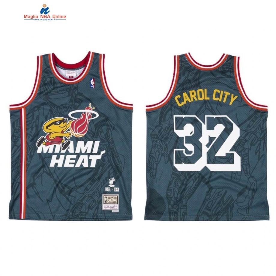 Maglia NBA Miami Heat #32 Denzel Curry X BR Remix Verde Hardwood Classics Acquista