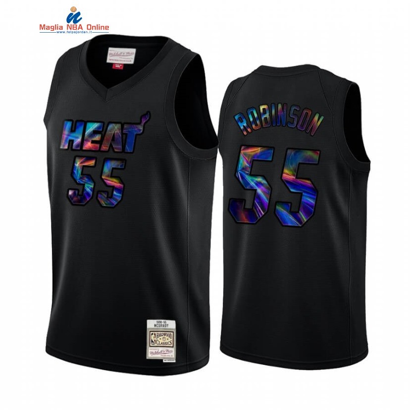 Maglia NBA Miami Heat #35 Duncan Robinson Nero Hardwood Classics 2020 Acquista