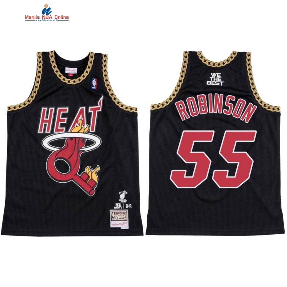 Maglia NBA Miami Heat #55 Duncan Robinson X DJ Khaled Nero Hardwood Classics Acquista