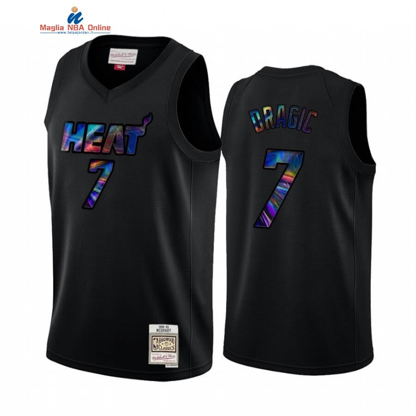Maglia NBA Miami Heat #7 Goran Dragic Nero Hardwood Classics 2020 Acquista