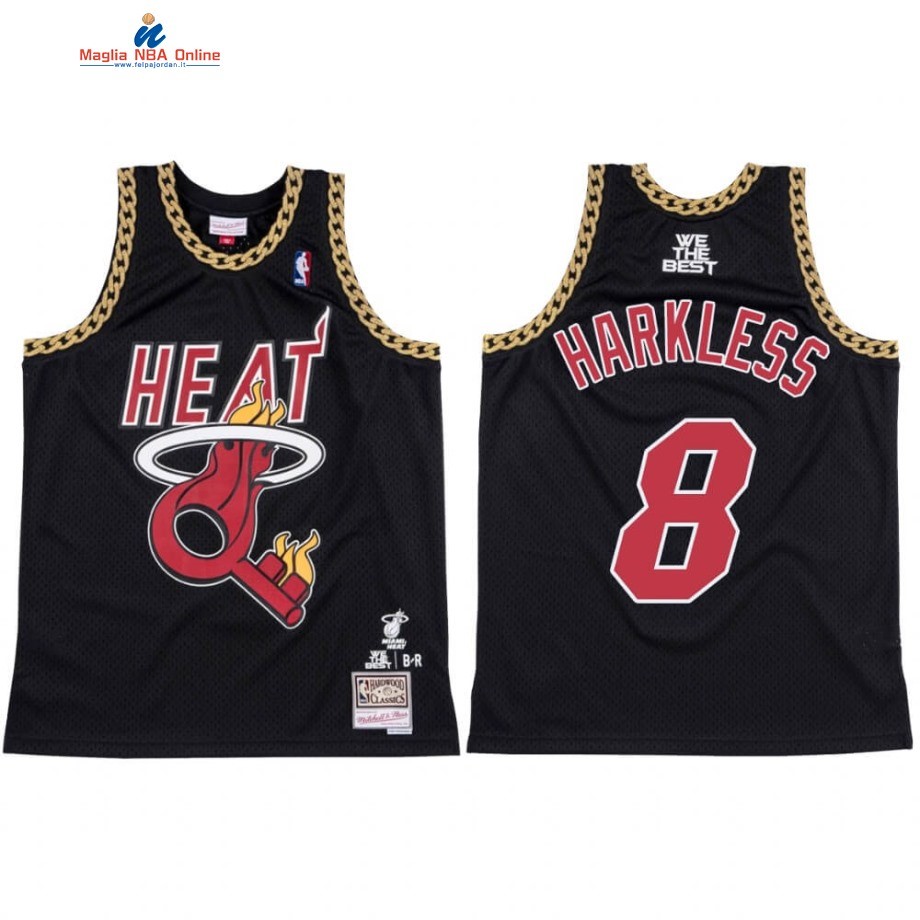 Maglia NBA Miami Heat #8 Maurice Harkless X DJ Khaled Nero Hardwood Classics Acquista