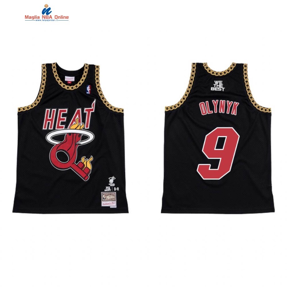 Maglia NBA Miami Heat #9 Kelly Olynyk X DJ Khaled Nero Hardwood Classics Acquista