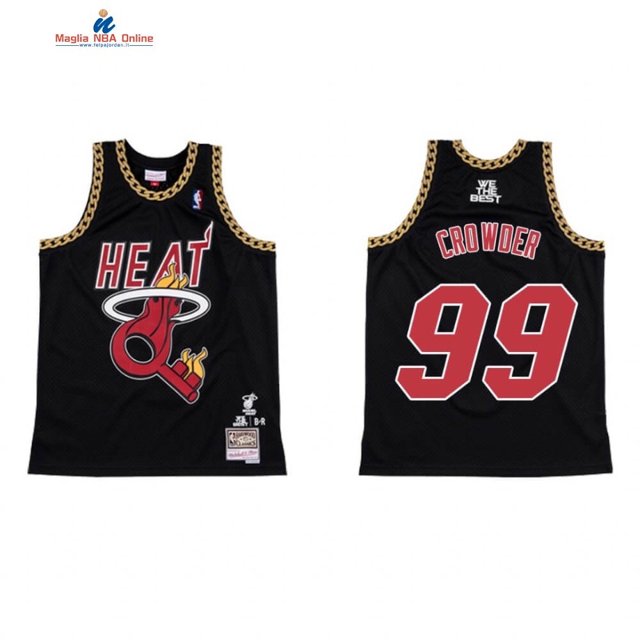 Maglia NBA Miami Heat #99 Jae Crowder X DJ Khaled Nero Hardwood Classics Acquista