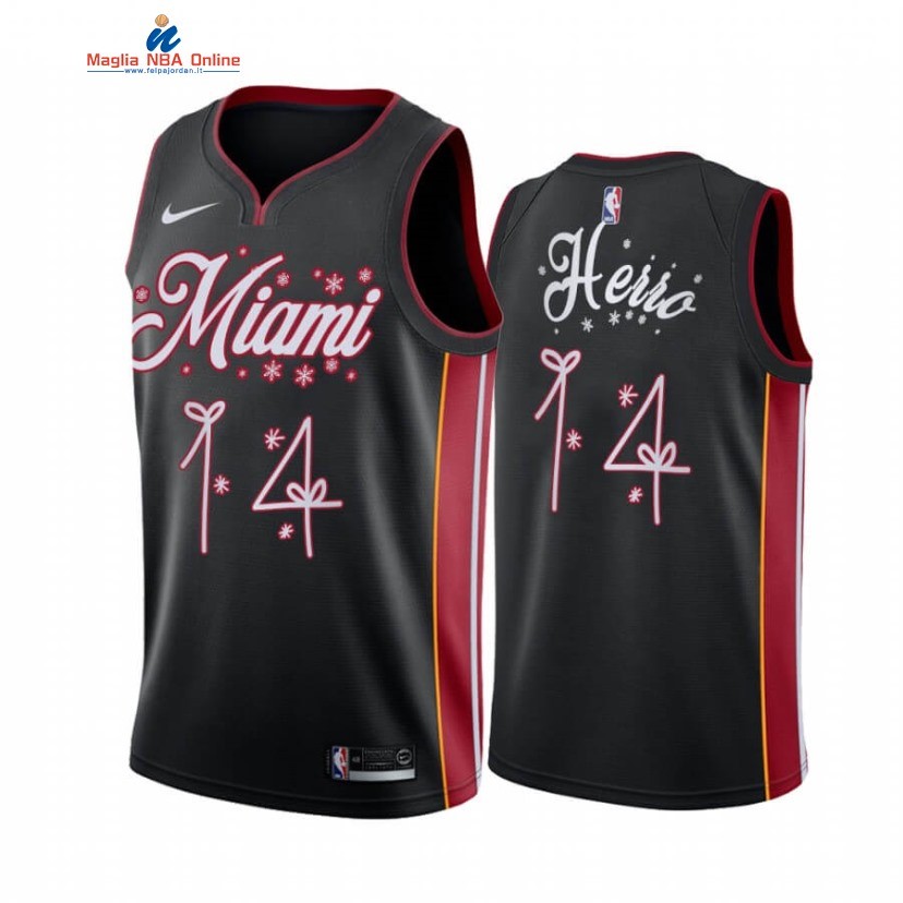 Maglia NBA Miami Heat 2020 Natale #14 Tyler Herro Nero Acquista
