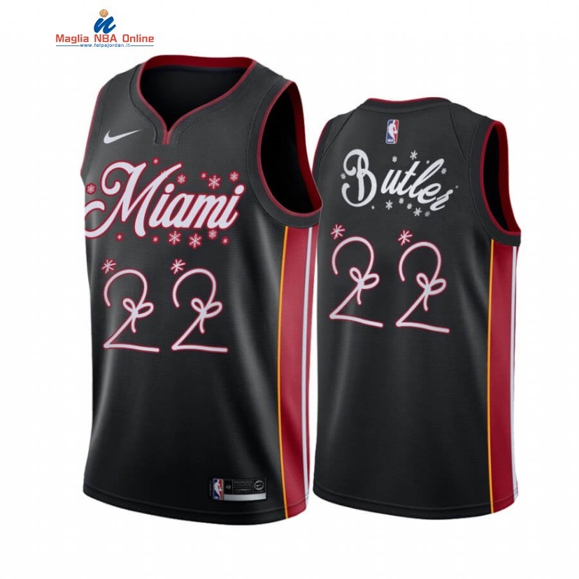 Maglia NBA Miami Heat 2020 Natale #22 Jimmy Butler Nero Acquista