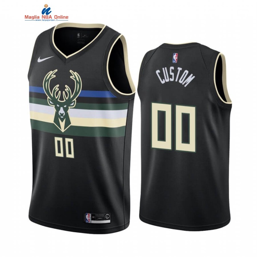 Maglia NBA Milwaukee Bucks #00 Personalizzate Nero Statement 2019-20 Acquista