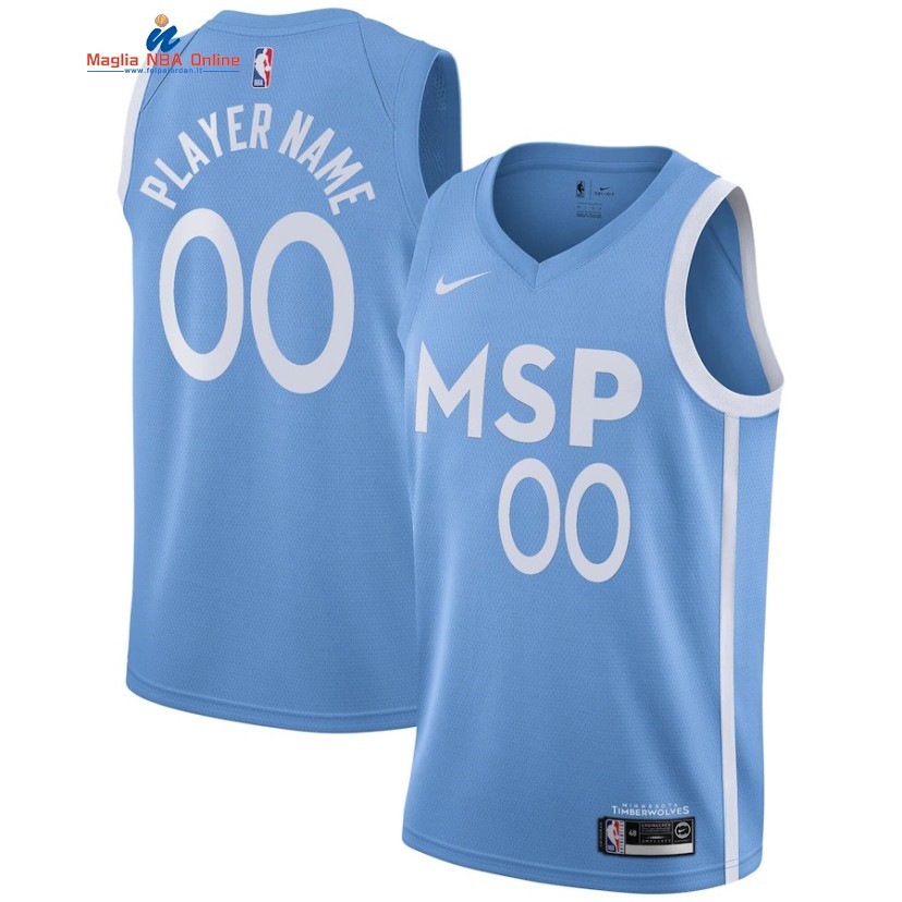 Maglia NBA Minnesota Timberwolves #00 Personalizzate Blu Città 2019-20 Acquista