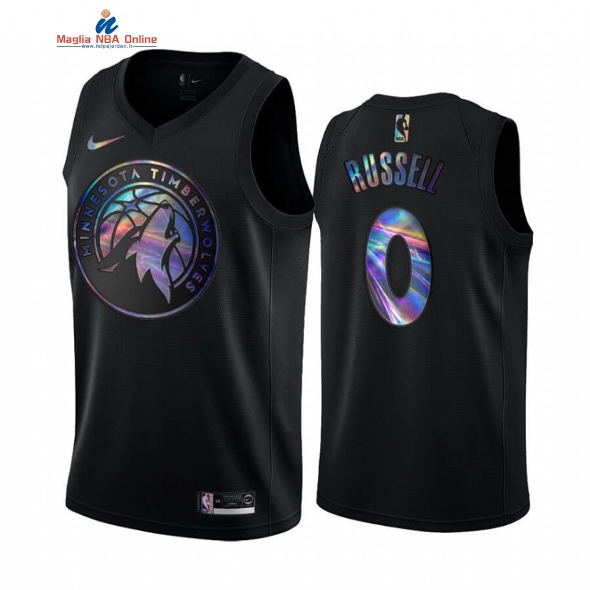 Maglia NBA Minnesota Timberwolvs #0 D'Angelo Russell Nero Hardwood Classics 2020 Acquista