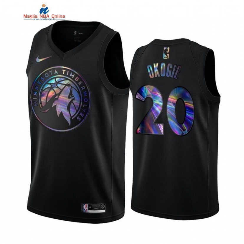 Maglia NBA Minnesota Timberwolvs #20 Josh Okogie Nero Hardwood Classics 2020 Acquista