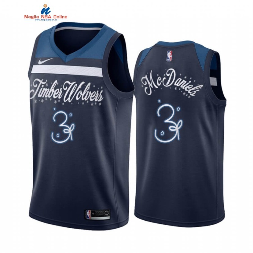 Maglia NBA Minnesota Timberwolvs 2020 Natale #3 Jaden McDaniels Marino Acquista