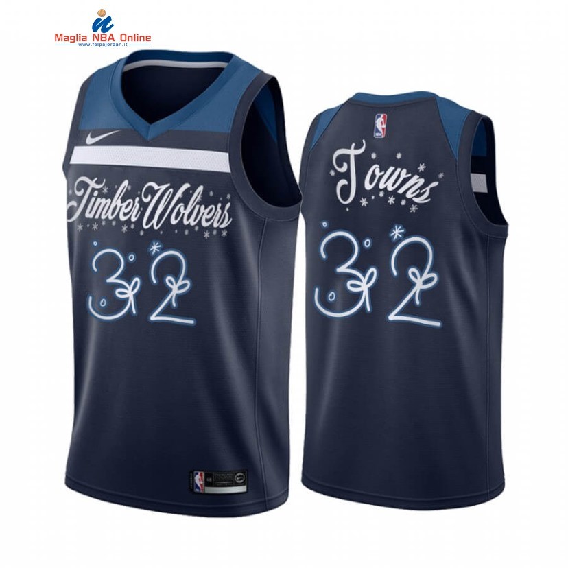 Maglia NBA Minnesota Timberwolvs 2020 Natale #32 Karl Anthony Towns Marino Acquista