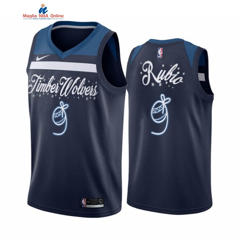 Maglia NBA Minnesota Timberwolvs 2020 Natale #9 Ricky Rubio Marino Acquista