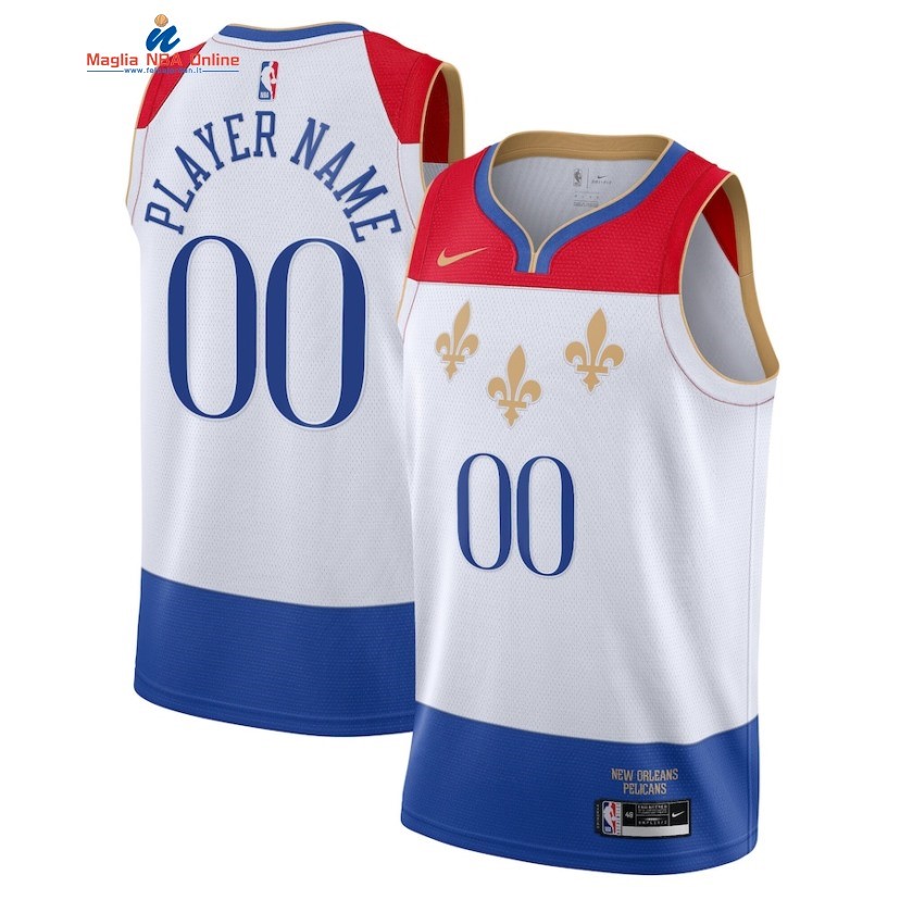 Maglia NBA New Orleans Pelicans #00 Personalizzate Bianco Città 2020-21 Acquista