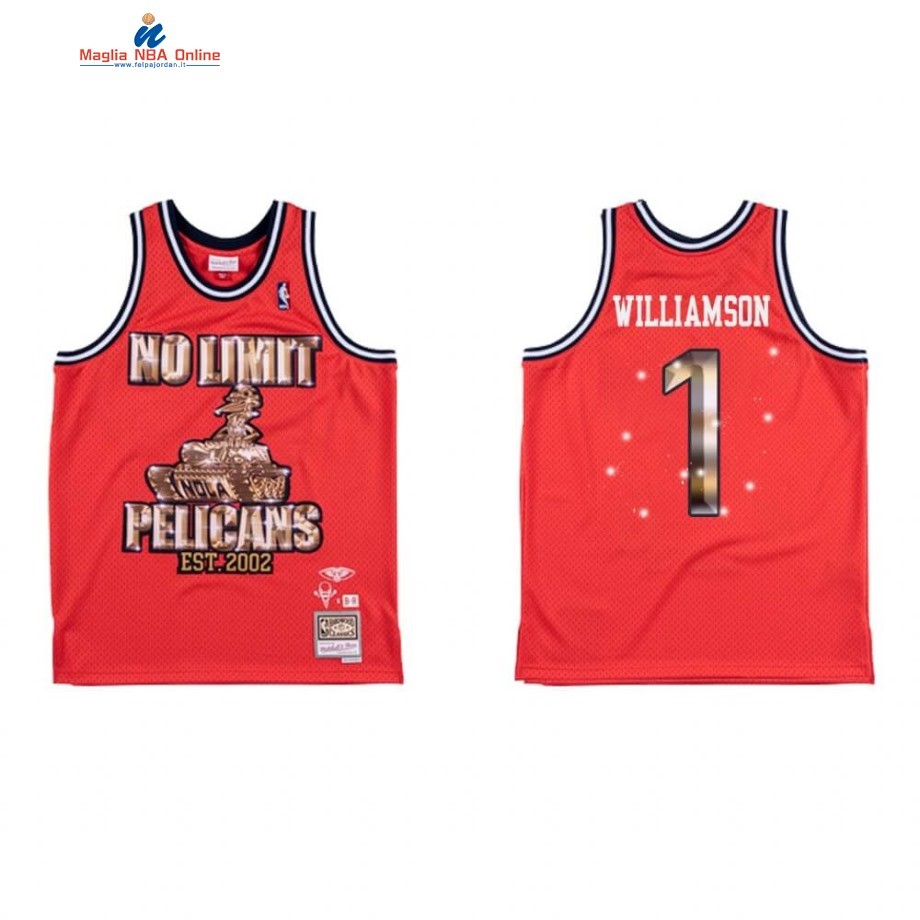 Maglia NBA New Orleans Pelicans #1 Zion Williamson X BR Remix Rosso Hardwood Classics Acquista