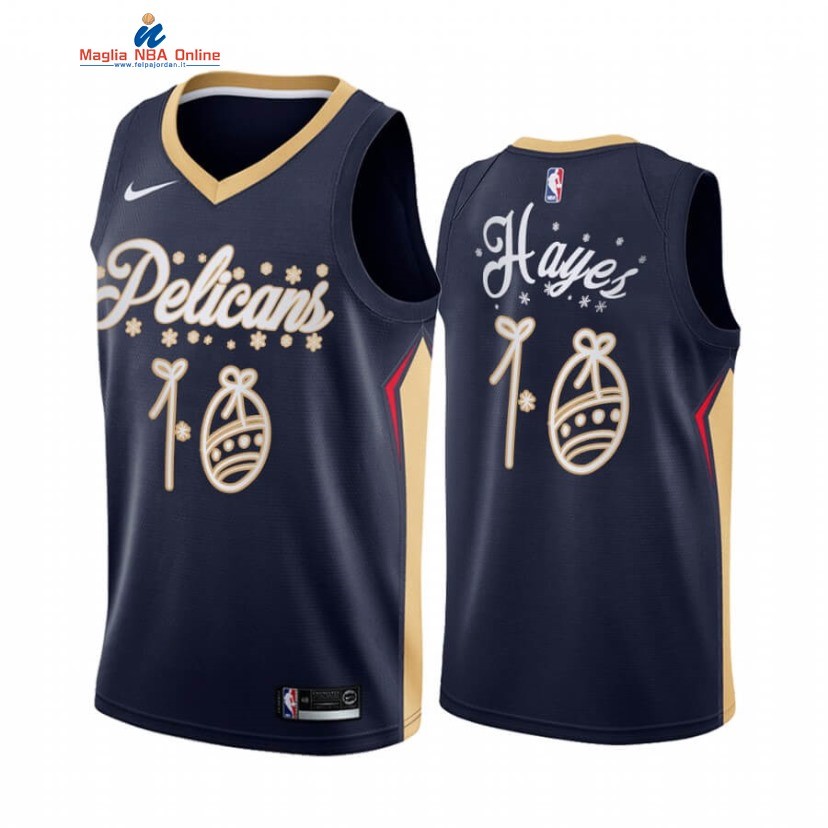 Maglia NBA New Orleans Pelicans 2020 Natale #10 Jaxson Hayes Marino Acquista