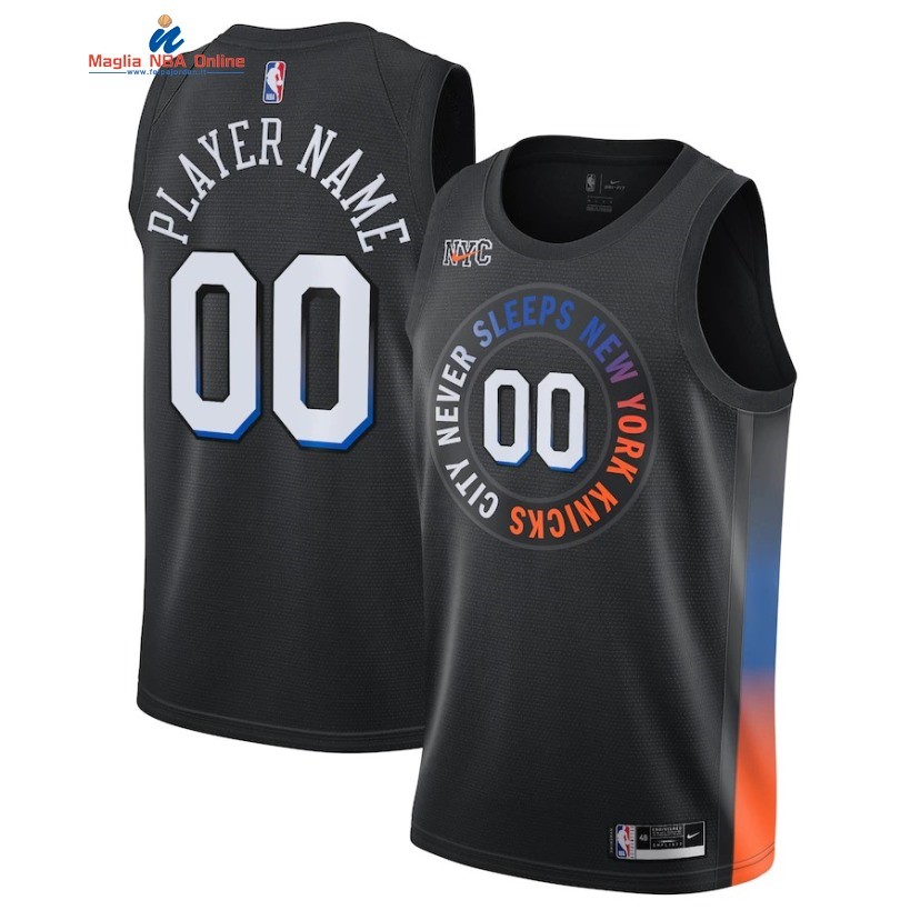 Maglia NBA New York Knicks #00 Personalizzate Nero Città 2020-21 Acquista