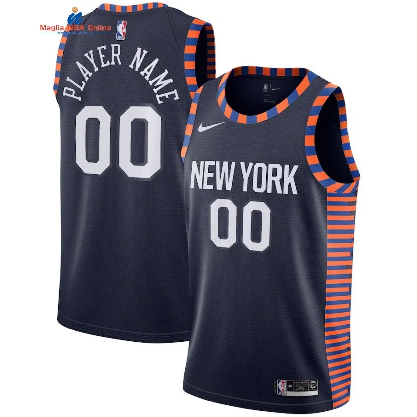 Maglia NBA New York Knicks #00 Personalizzate Nike Marino Città 2019-20 Acquista