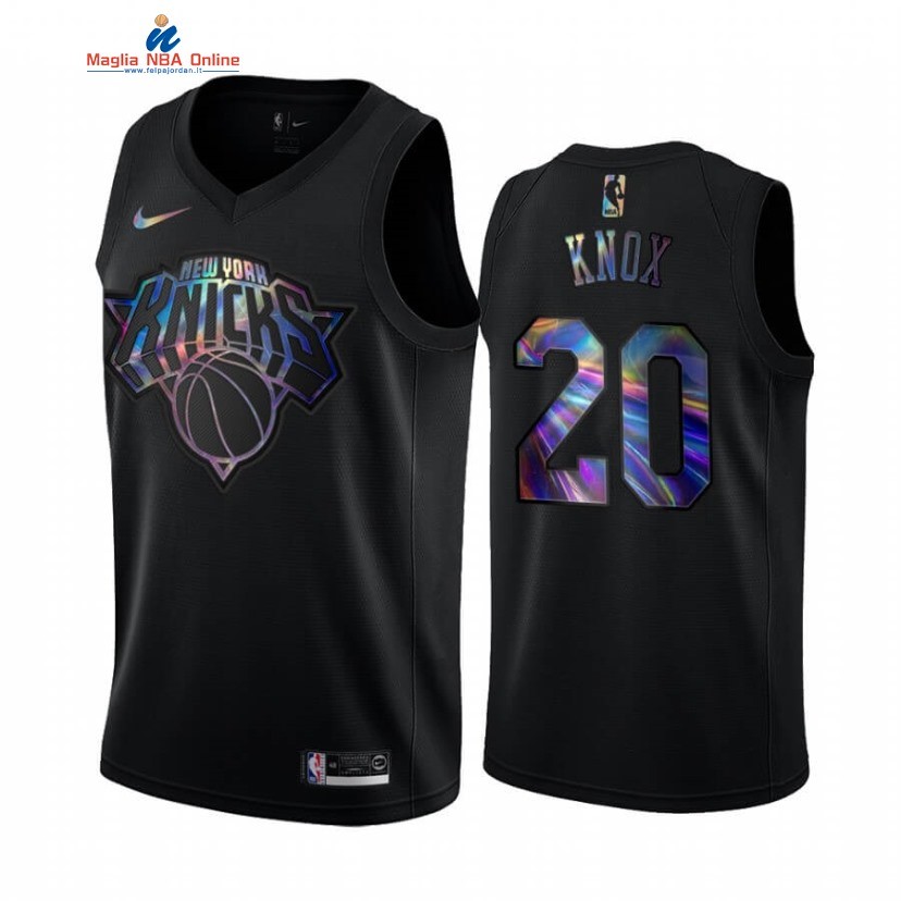 Maglia NBA New York Knicks #20 Kevin Knox Nero Hardwood Classics 2020 Acquista