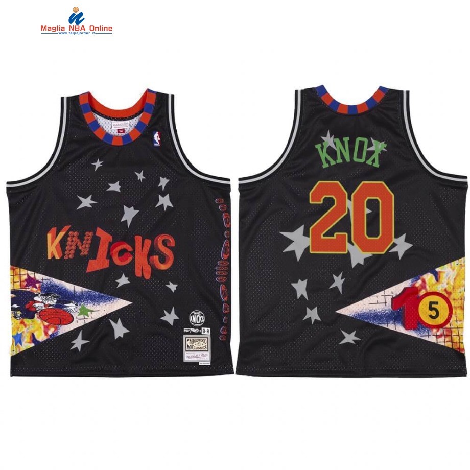 Maglia NBA New York Knicks #20 Kevin Knox X BR Remix Nero Hardwood Classics Acquista