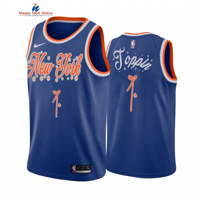 Maglia NBA New York Knicks 2020 Natale #1 Obi Toppin Blu Acquista