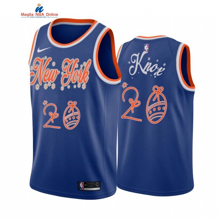 Maglia NBA New York Knicks 2020 Natale #20 Kevin Knox Blu Acquista