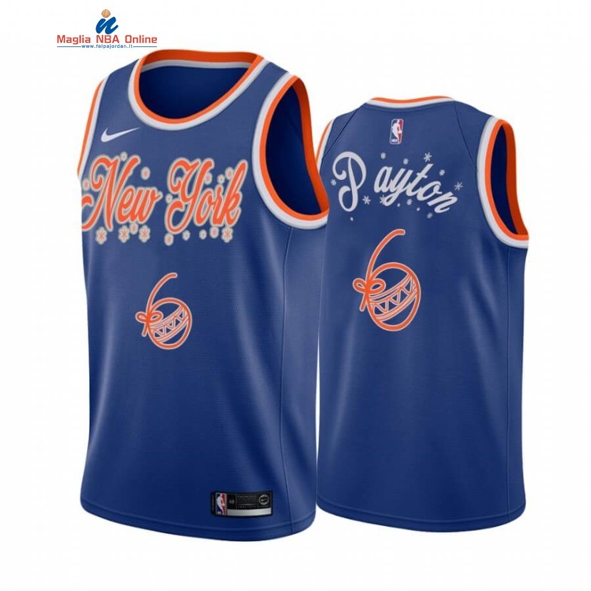 Maglia NBA New York Knicks 2020 Natale #6 Elfrid Payton Blu Acquista