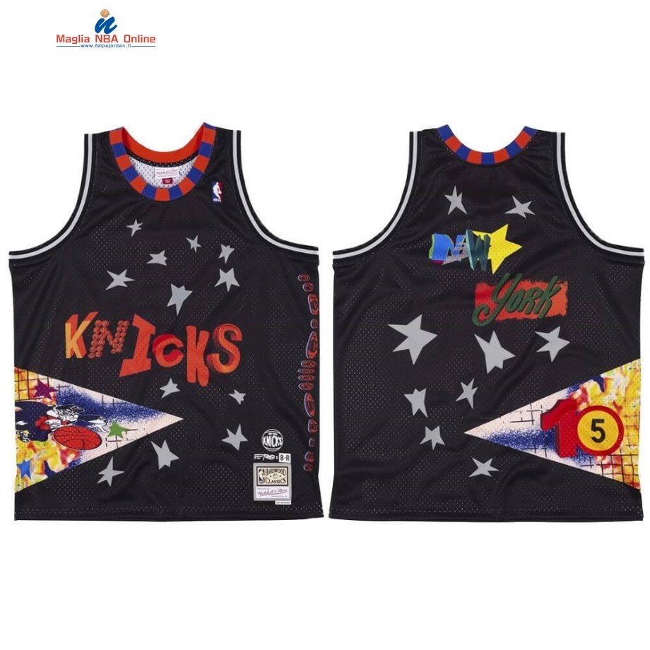 Maglia NBA New York Knicks A$AP Ferg X BR Remix Nero Hardwood Classics Acquista