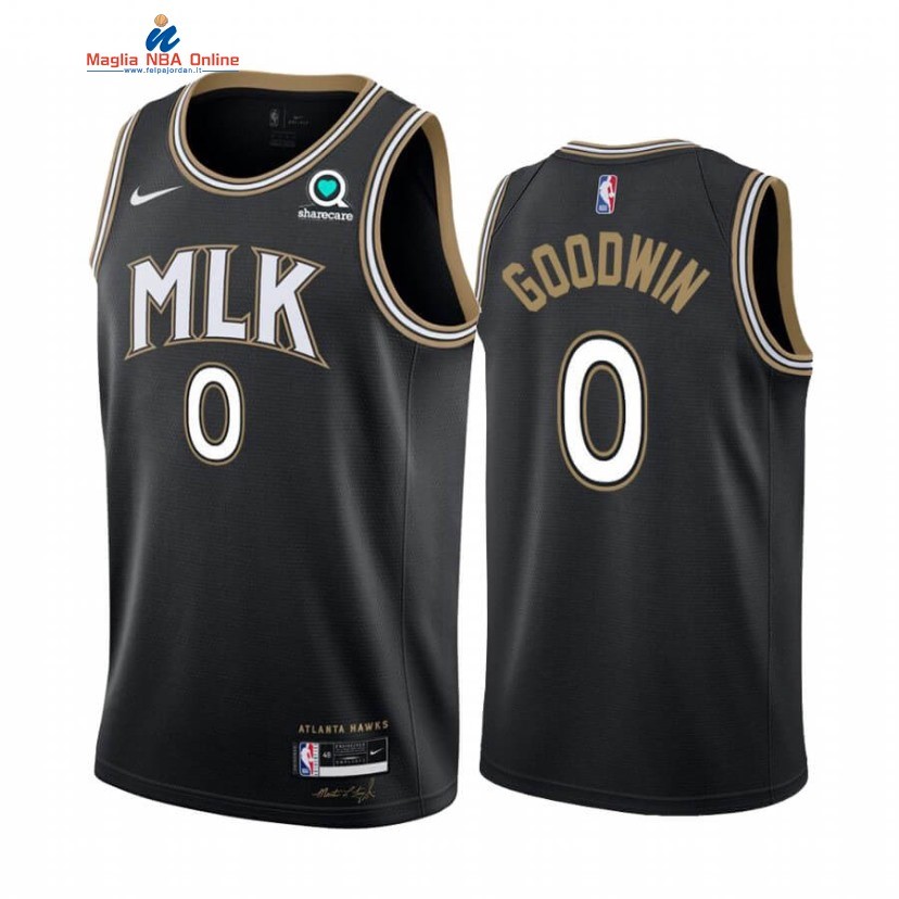 Maglia NBA Nike Atlanta Hawks #0 Brandon Goodwin Nero Città 2020-21 Acquista