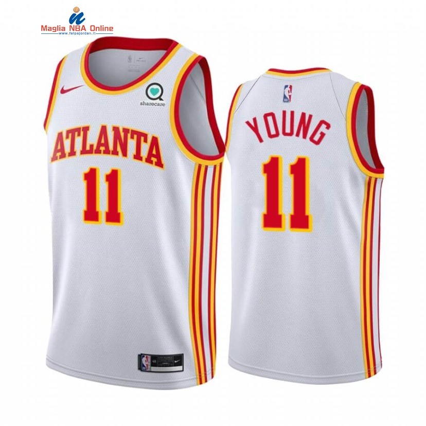 Maglia NBA Nike Atlanta Hawks #11 Trae Young Bianco Association 2020-21 Acquista