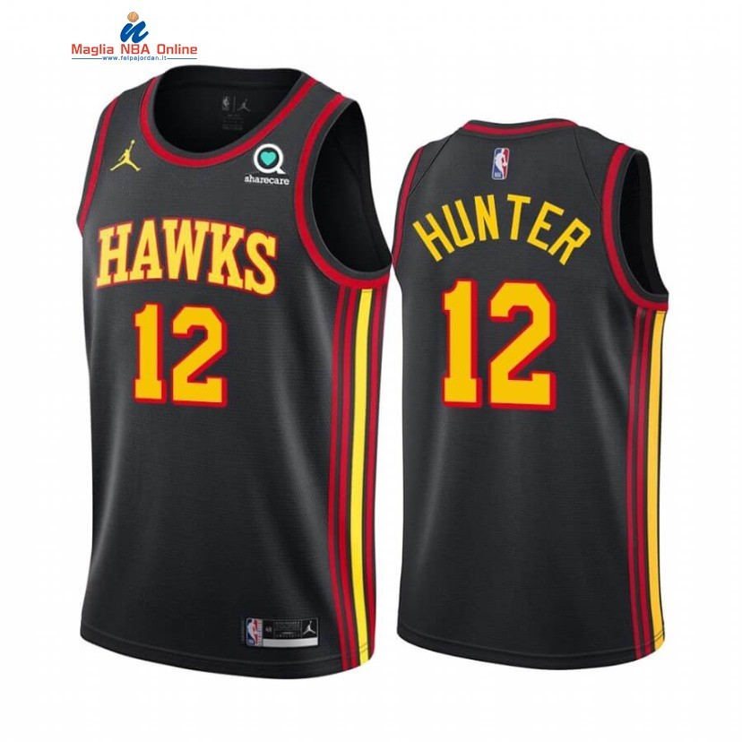Maglia NBA Nike Atlanta Hawks #12 De'andre Hunter Nero Statement 2020-21 Acquista