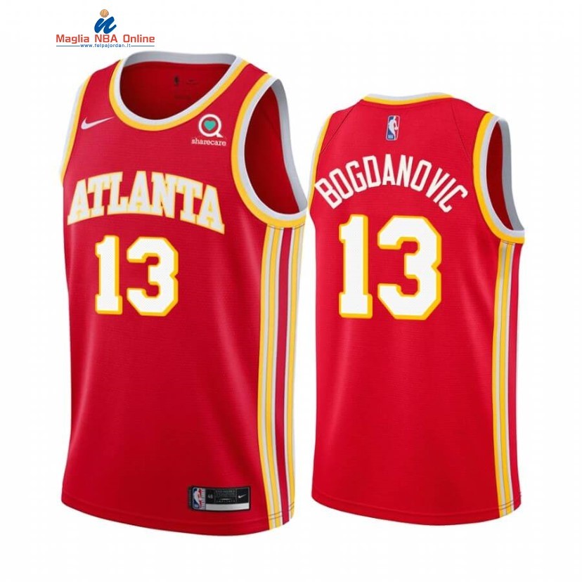 Maglia NBA Nike Atlanta Hawks #13 Bogdan Bogdanovic Rosso Icon 2020-21 Acquista