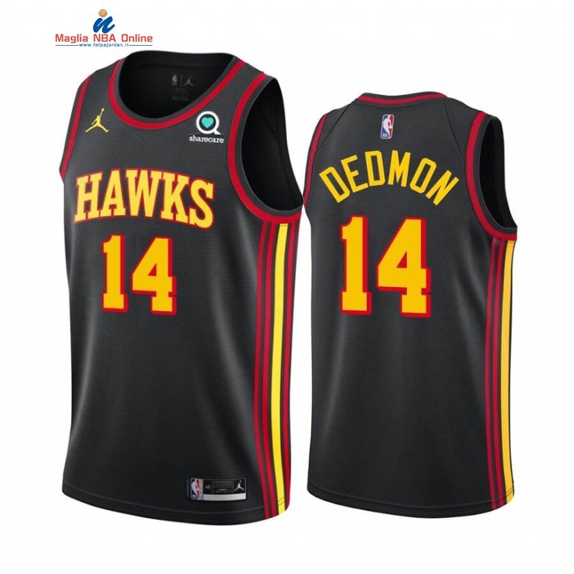 Maglia NBA Nike Atlanta Hawks #14 Dewayne Dedmon Nero Statement 2020-21 Acquista