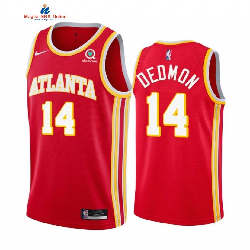 Maglia NBA Nike Atlanta Hawks #14 Dewayne Dedmon Rosso Icon 2020-21 Acquista
