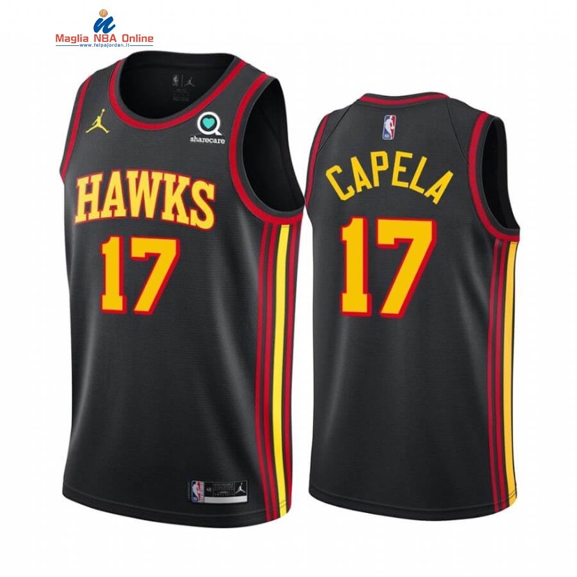 Maglia NBA Nike Atlanta Hawks #17 Clint Capela Nero Statement 2020-21 Acquista