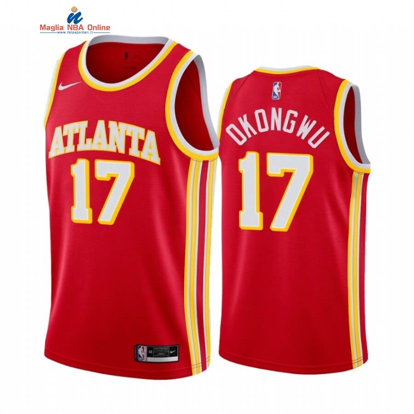 Maglia NBA Nike Atlanta Hawks #17 Onyeka Okongwu Rosso Icon 2020-21 Acquista