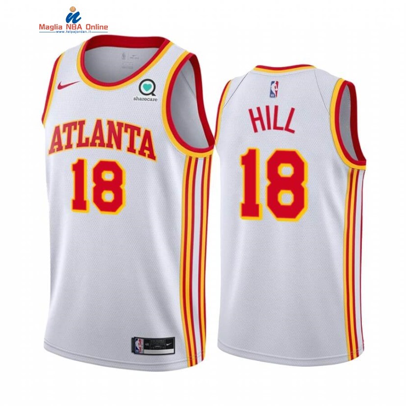 Maglia NBA Nike Atlanta Hawks #18 Solomon Hill Bianco Association 2020-21 Acquista