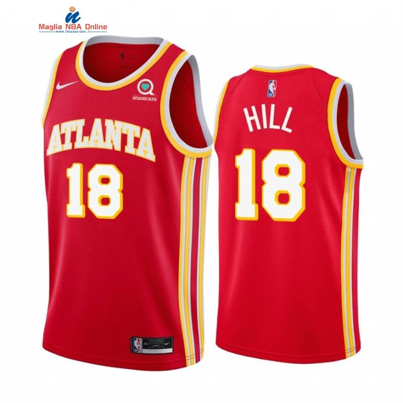 Maglia NBA Nike Atlanta Hawks #18 Solomon Hill Rosso Icon 2020-21 Acquista