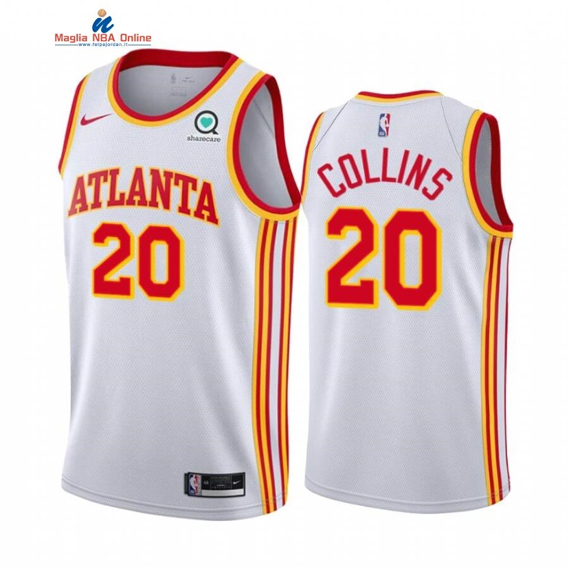 Maglia NBA Nike Atlanta Hawks #20 John Collins Bianco Association 2020-21 Acquista