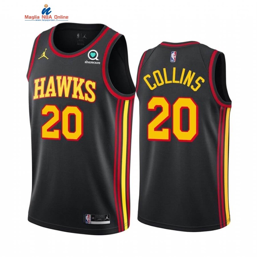 Maglia NBA Nike Atlanta Hawks #20 John Collins Nero Statement 2020-21 Acquista