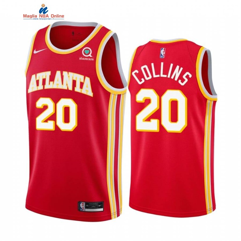 Maglia NBA Nike Atlanta Hawks #20 John Collins Rosso Icon 2020-21 Acquista